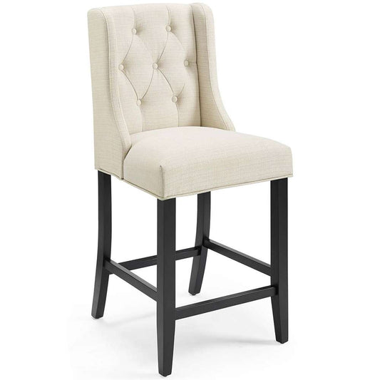 Modway - Baronet Tufted Button Upholstered Fabric Counter Stool - EEI-3739-BEI veiw 1