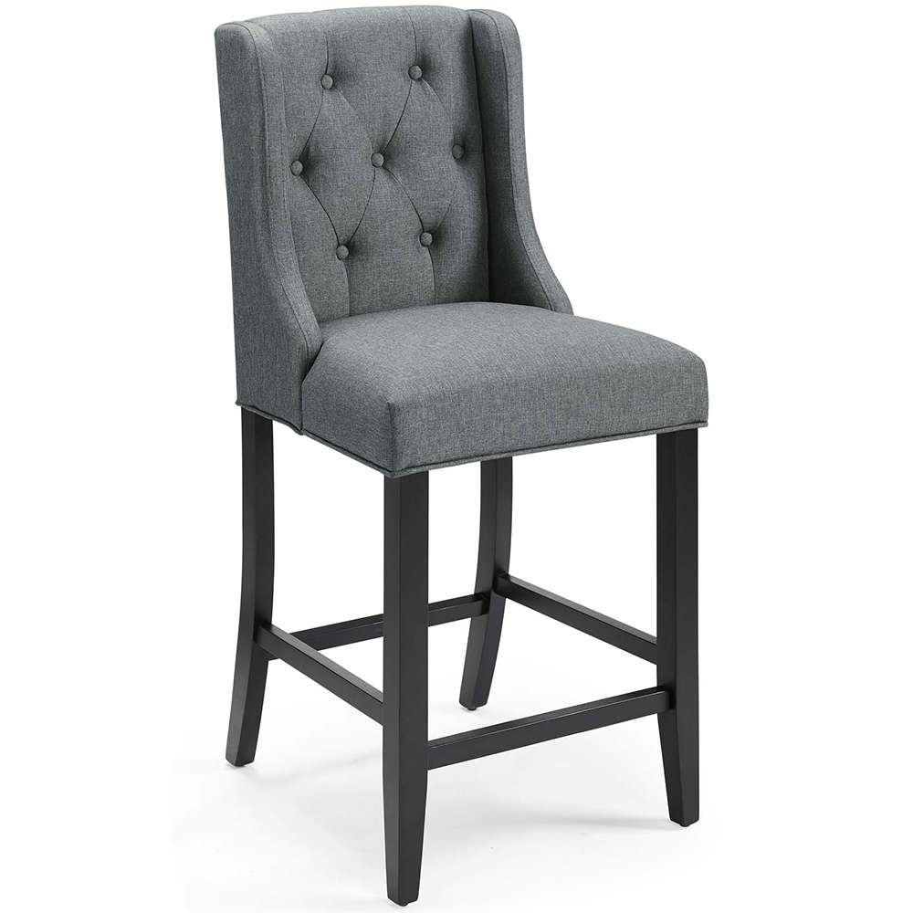 Modway - Baronet Tufted Button Upholstered Fabric Counter Stool - EEI-3739-GRY veiw 1