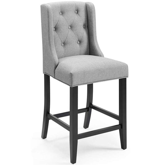 Modway - Baronet Tufted Button Upholstered Fabric Counter Stool - EEI-3739-LGR veiw 1