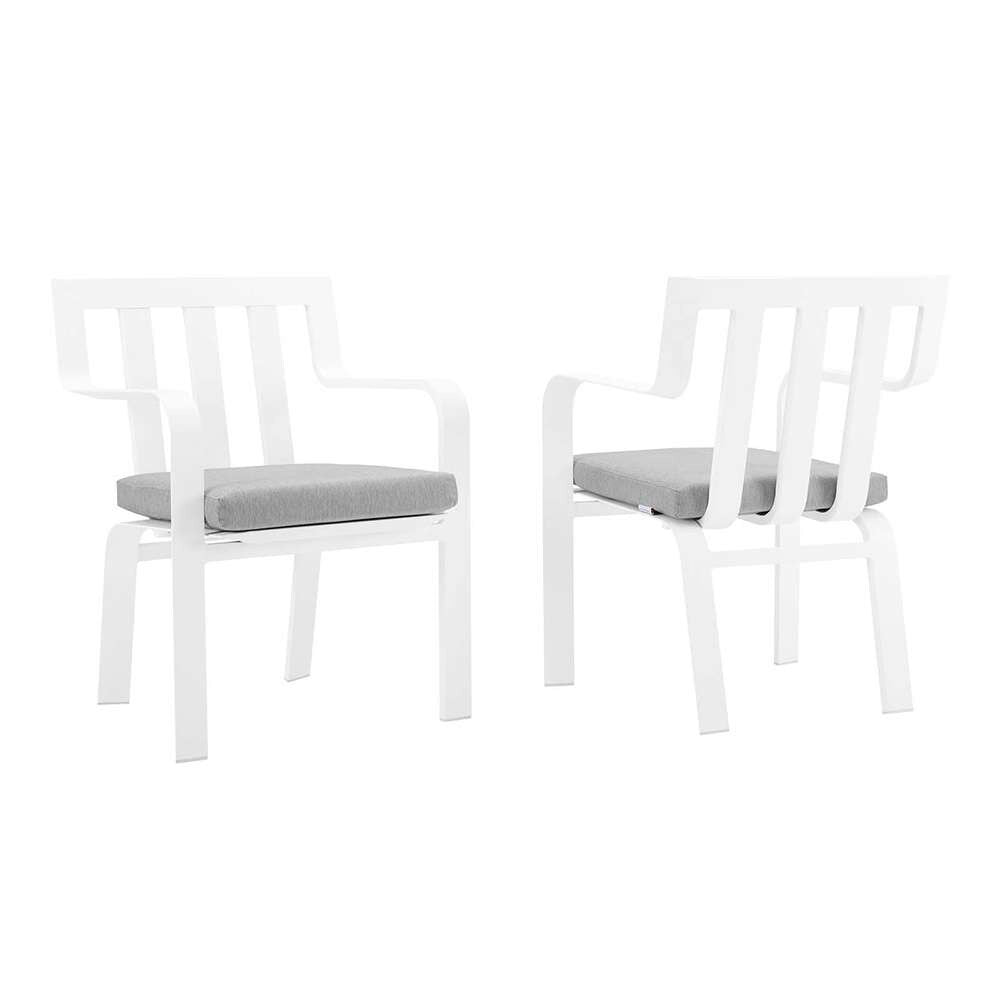 Modway - Baxley Outdoor Patio Aluminum Armchair (Set of 2) - EEI-3961-WHI-GRY veiw 1