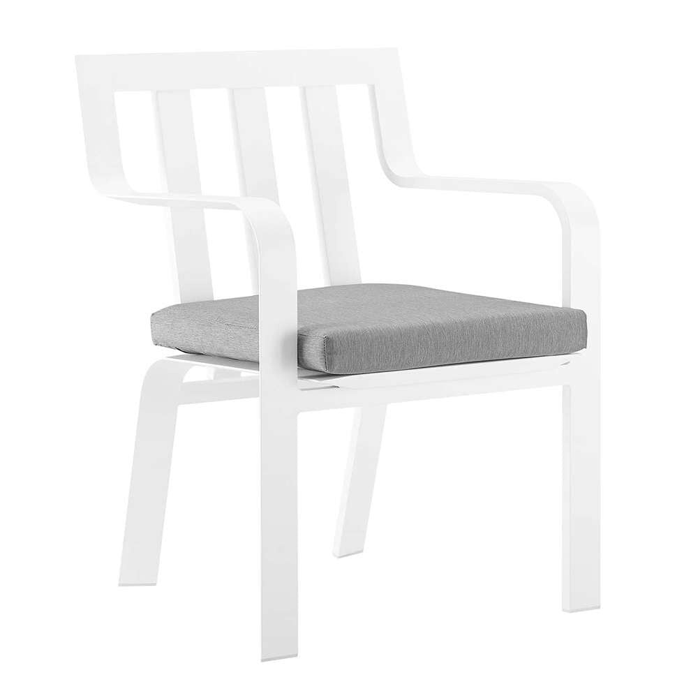 Modway - Baxley Stackable Outdoor Patio Aluminum Dining Armchair - EEI-3571-WHI-GRY veiw 1