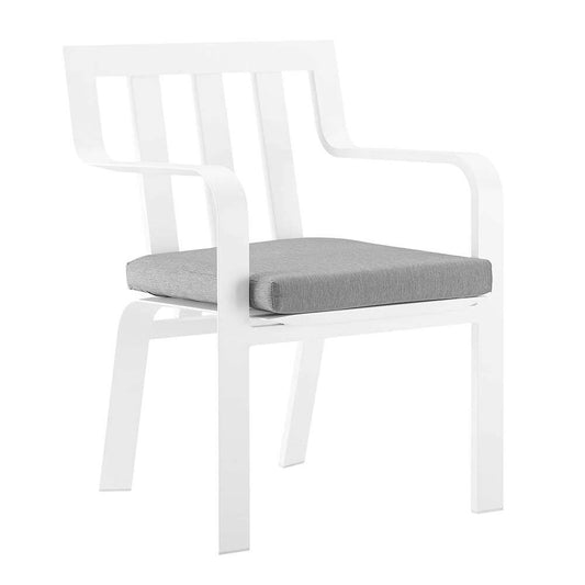 Modway - Baxley Stackable Outdoor Patio Aluminum Dining Armchair - EEI-3571-WHI-GRY veiw 1