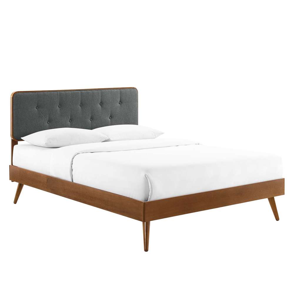 Modway - Bridgette Full Wood Platform Bed With Splayed Legs - MOD-6646-WAL-CHA veiw 2