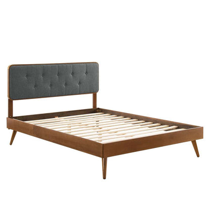 Modway - Bridgette Full Wood Platform Bed With Splayed Legs - MOD-6646-WAL-CHA veiw 3