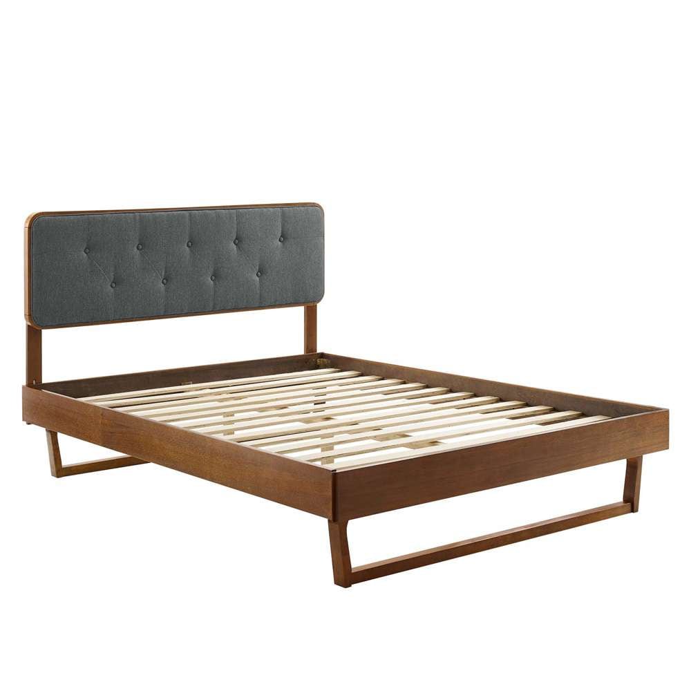 Modway - Bridgette Queen Wood Platform Bed With Angular Frame - MOD-6387-WAL-CHA veiw 3