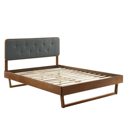 Modway - Bridgette Queen Wood Platform Bed With Angular Frame - MOD-6387-WAL-CHA veiw 3