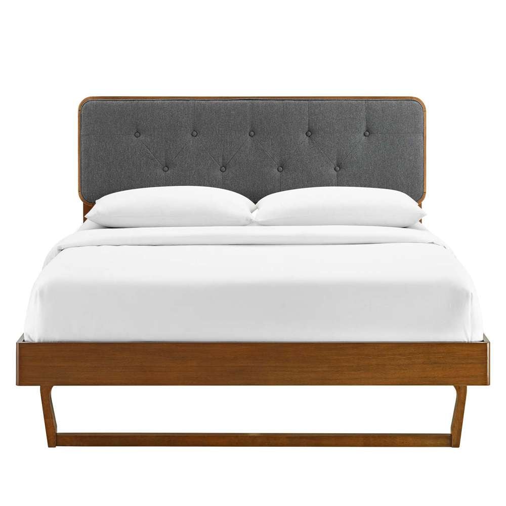 Modway - Bridgette Queen Wood Platform Bed With Angular Frame - MOD-6387-WAL-CHA veiw 5