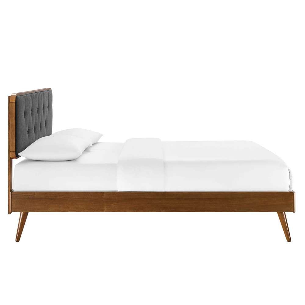 Modway - Bridgette Queen Wood Platform Bed With Splayed Legs - MOD-6388-WAL-CHA veiw 4
