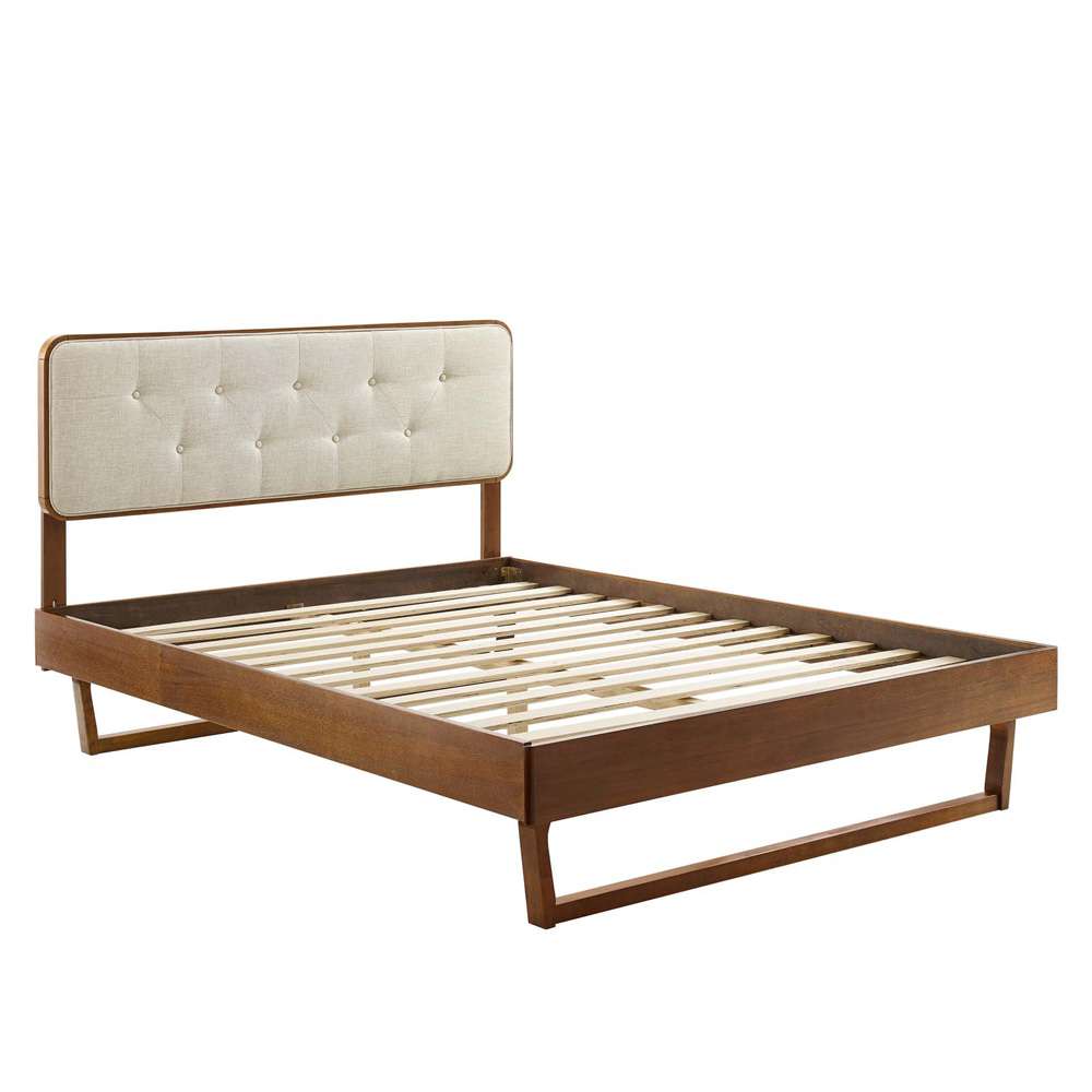 Modway - Bridgette Twin Wood Platform Bed With Angular Frame - MOD-6645-WAL-BEI veiw 3