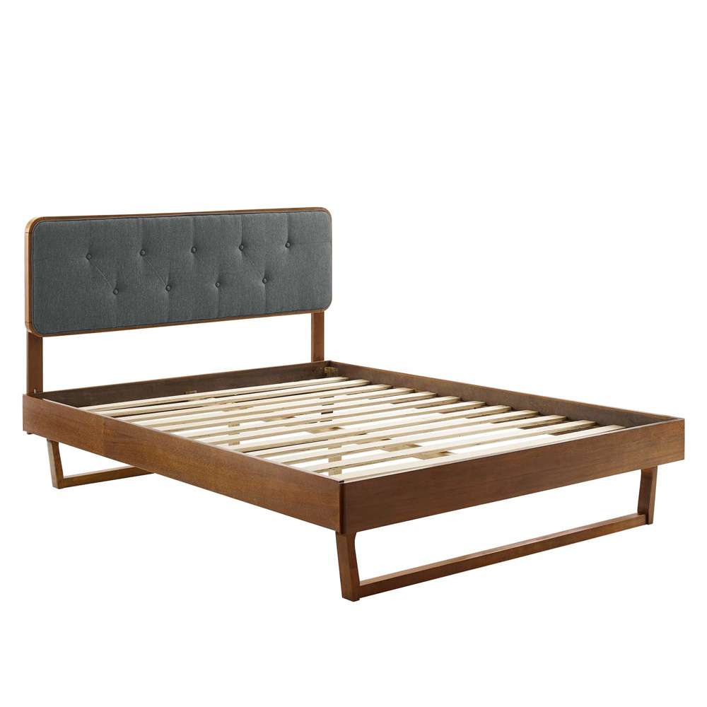 Modway - Bridgette Twin Wood Platform Bed With Angular Frame - MOD-6645-WAL-CHA veiw 3