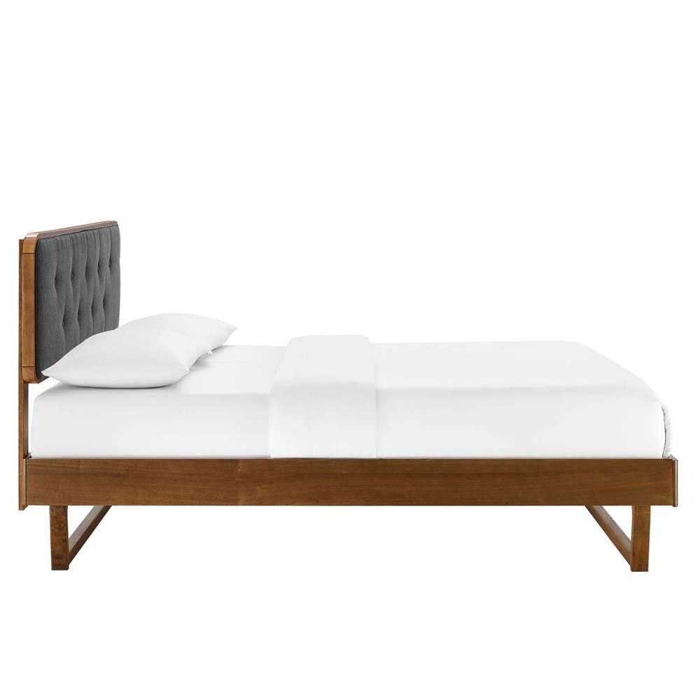 Modway - Bridgette Twin Wood Platform Bed With Angular Frame - MOD-6645-WAL-CHA veiw 4