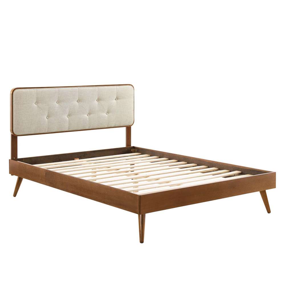 Modway - Bridgette Twin Wood Platform Bed With Splayed Legs - MOD-6648-WAL-BEI veiw 3