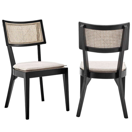Modway - Caledonia Wood Dining Chair (Set of 2) - EEI-6080-BLK-BEI veiw 1