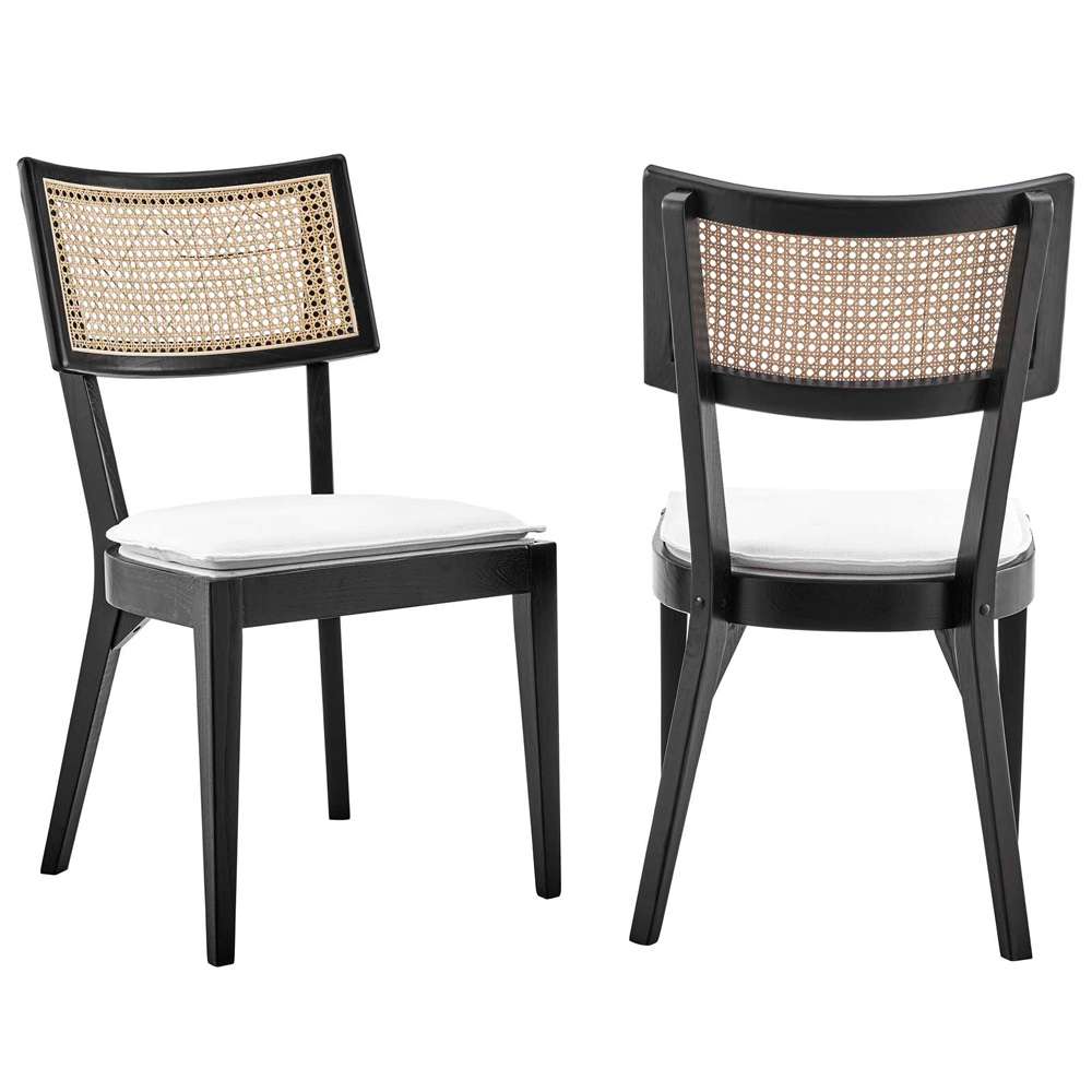 Modway - Caledonia Wood Dining Chair (Set of 2) - EEI-6080-BLK-WHI veiw 2