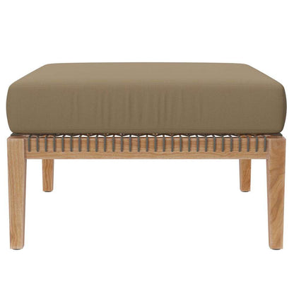 Modway - Clearwater Outdoor Patio Teak Wood 6-Piece Sectional Sofa - EEI-6124-GRY-LBR veiw 5