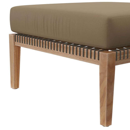 Modway - Clearwater Outdoor Patio Teak Wood 6-Piece Sectional Sofa - EEI-6124-GRY-LBR veiw 6