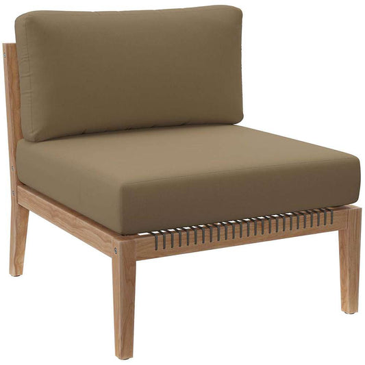 Modway - Clearwater Outdoor Patio Teak Wood Armless Chair - EEI-5856-GRY-LBR veiw 1