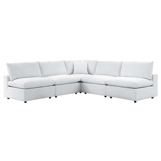 Modway - Commix 5-Piece Sunbrella Outdoor Patio Sectional Sofa - EEI-5588-WHI veiw 2