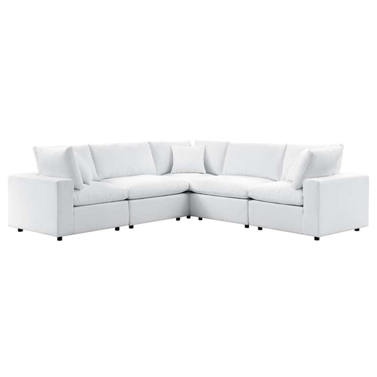 Modway - Commix 5-Piece Sunbrella Outdoor Patio Sectional Sofa - EEI-5590-WHI veiw 2