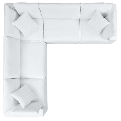 Modway - Commix 5-Piece Sunbrella Outdoor Patio Sectional Sofa - EEI-5590-WHI veiw 3