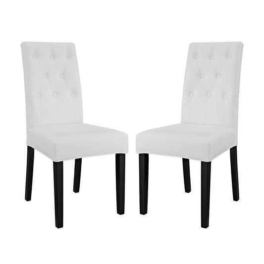 Modway - Confer Dining Side Chair Vinyl (Set of 2) - EEI-3323-WHI veiw 1