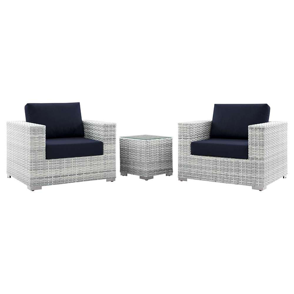 Modway - Convene 3-Piece Outdoor Patio Set - EEI-5444-LGR-NAV veiw 1