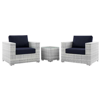 Modway - Convene 3-Piece Outdoor Patio Set - EEI-5444-LGR-NAV veiw 1
