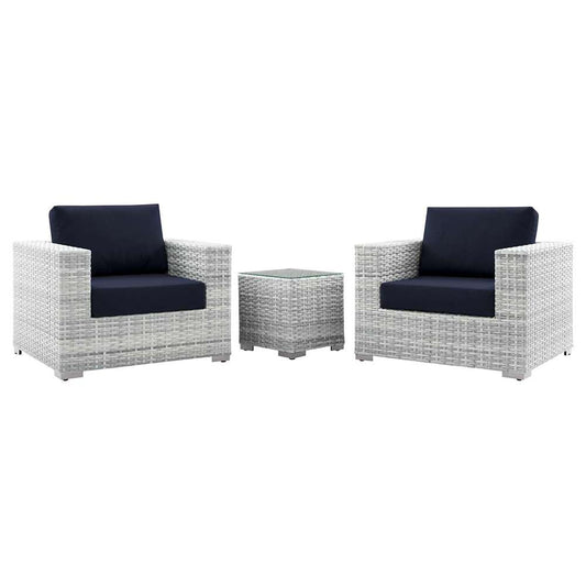 Modway - Convene 3-Piece Outdoor Patio Set - EEI-5444-LGR-NAV veiw 1
