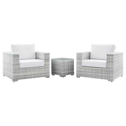 Modway - Convene 3-Piece Outdoor Patio Set - EEI-5444-LGR-WHI veiw 1