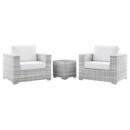 Modway - Convene 3-Piece Outdoor Patio Set - EEI-5444-LGR-WHI veiw 2