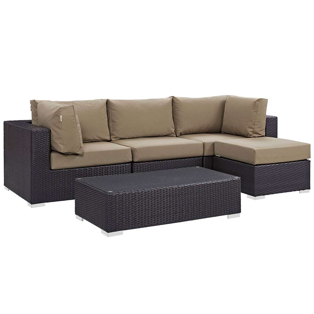 Modway - Convene 5 Piece Outdoor Patio Sectional Set - EEI-2172-EXP-MOC-SET veiw 1