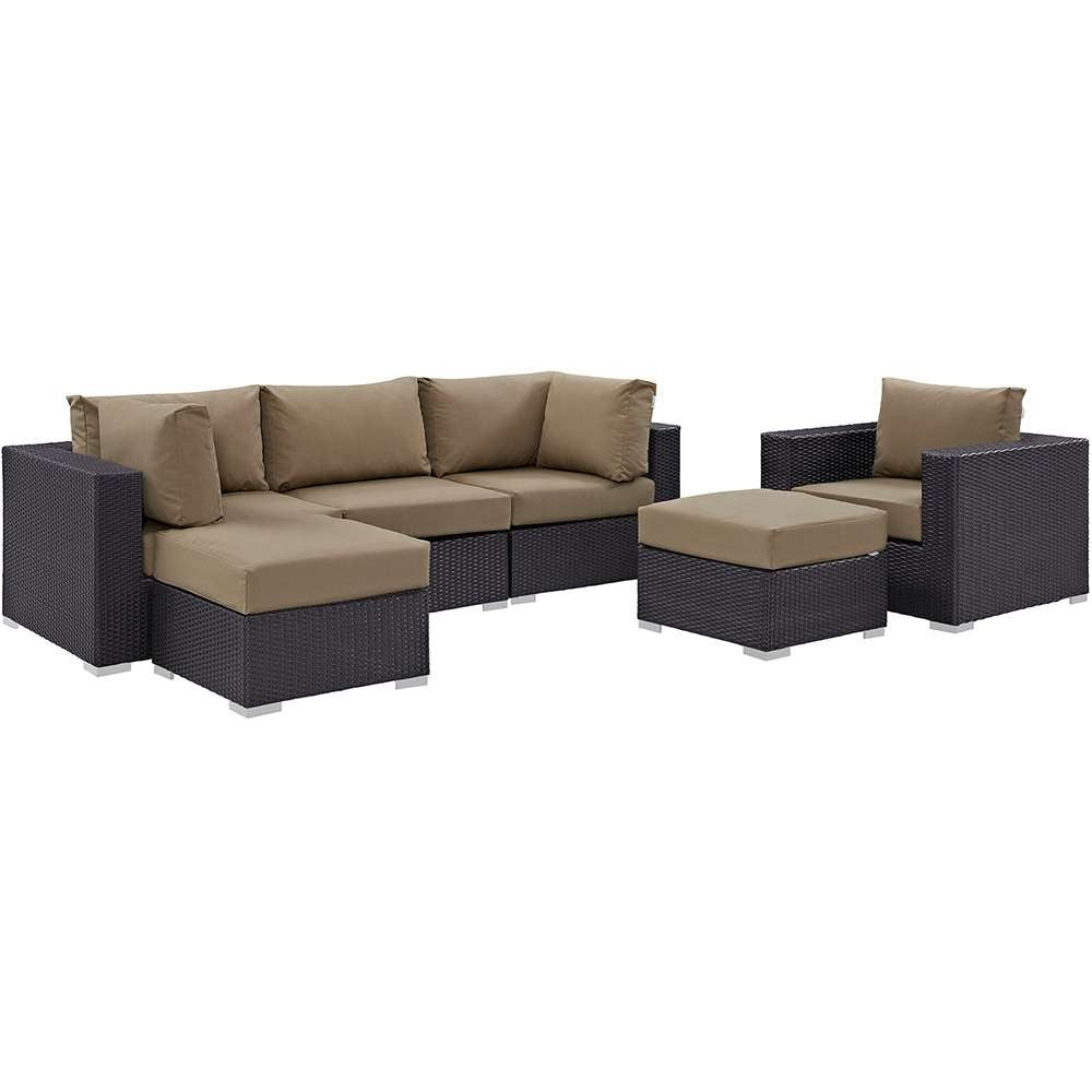 Modway - Convene 6 Piece Outdoor Patio Sectional Set - EEI-2207-EXP-MOC-SET veiw 1