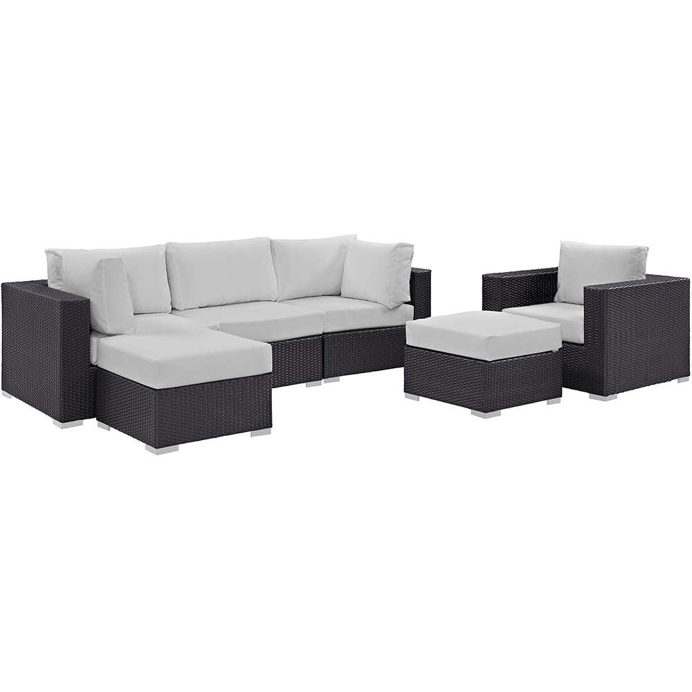 Modway - Convene 6 Piece Outdoor Patio Sectional Set - EEI-2207-EXP-WHI-SET veiw 1