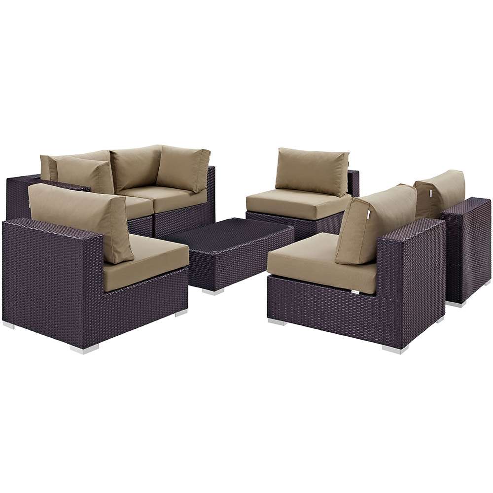 Modway - Convene 7 Piece Outdoor Patio Sectional Set - EEI-2164-EXP-MOC-SET veiw 1