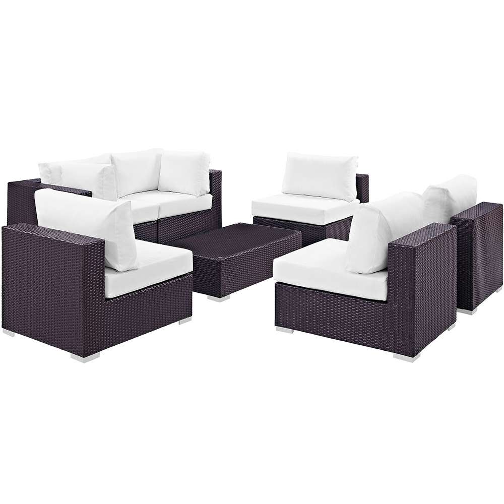 Modway - Convene 7 Piece Outdoor Patio Sectional Set - EEI-2164-EXP-WHI-SET veiw 1