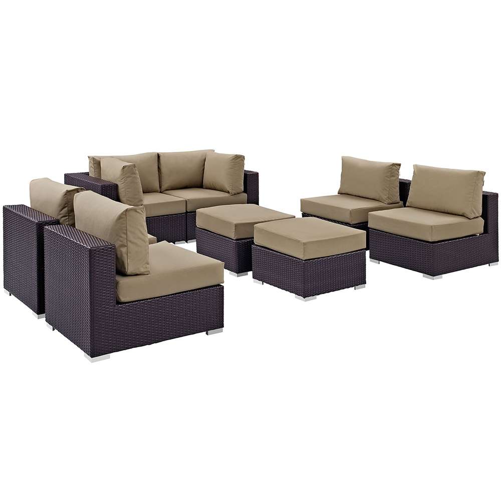 Modway - Convene 8 Piece Outdoor Patio Sectional Set - EEI-2204-EXP-MOC-SET veiw 1