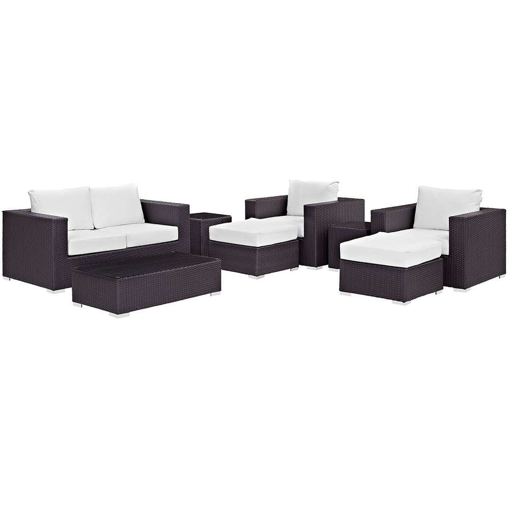 Modway - Convene 8 Piece Outdoor Patio Sofa Set - EEI-2159-EXP-WHI-SET veiw 1