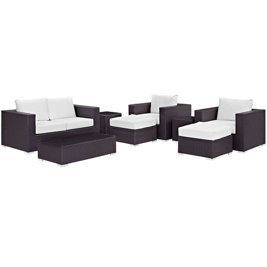 Modway - Convene 8 Piece Outdoor Patio Sofa Set - EEI-2159-EXP-WHI-SET veiw 1
