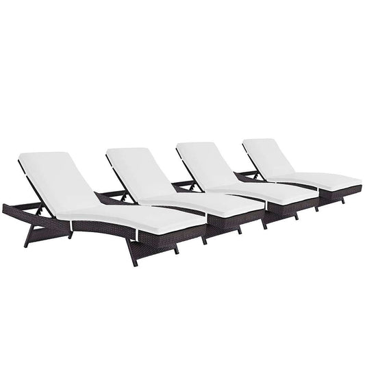 Modway - Convene Chaise Outdoor Patio (Set of 4) - EEI-2429-EXP-WHI-SET veiw 1
