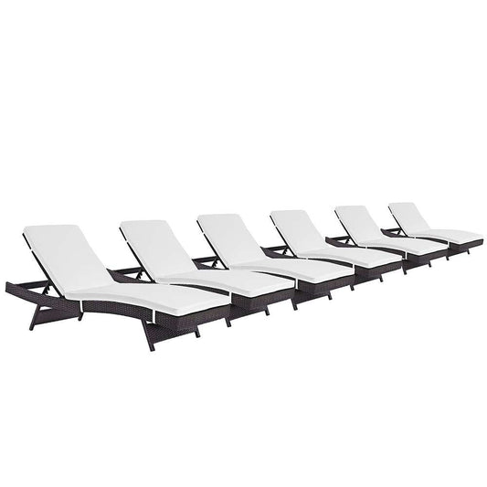 Modway - Convene Chaise Outdoor Patio (Set of 6) - EEI-2430-EXP-WHI-SET veiw 1