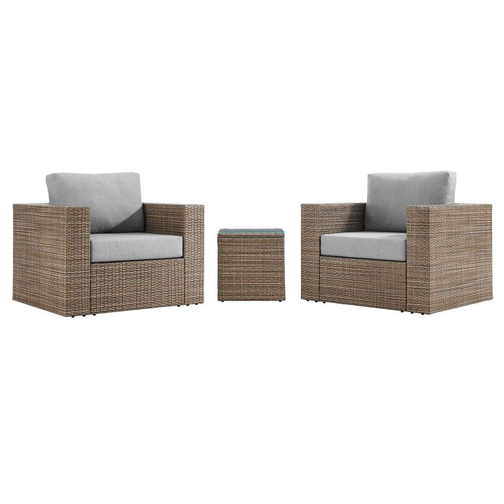 Modway - Convene Outdoor Patio Outdoor Patio 3-Piece Furniture Set - EEI-6327-CAP-GRY veiw 3