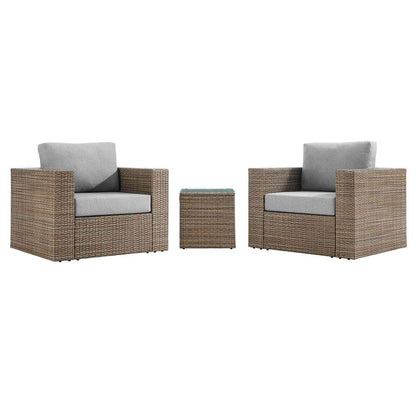 Modway - Convene Outdoor Patio Outdoor Patio 3-Piece Furniture Set - EEI-6327-CAP-GRY veiw 3