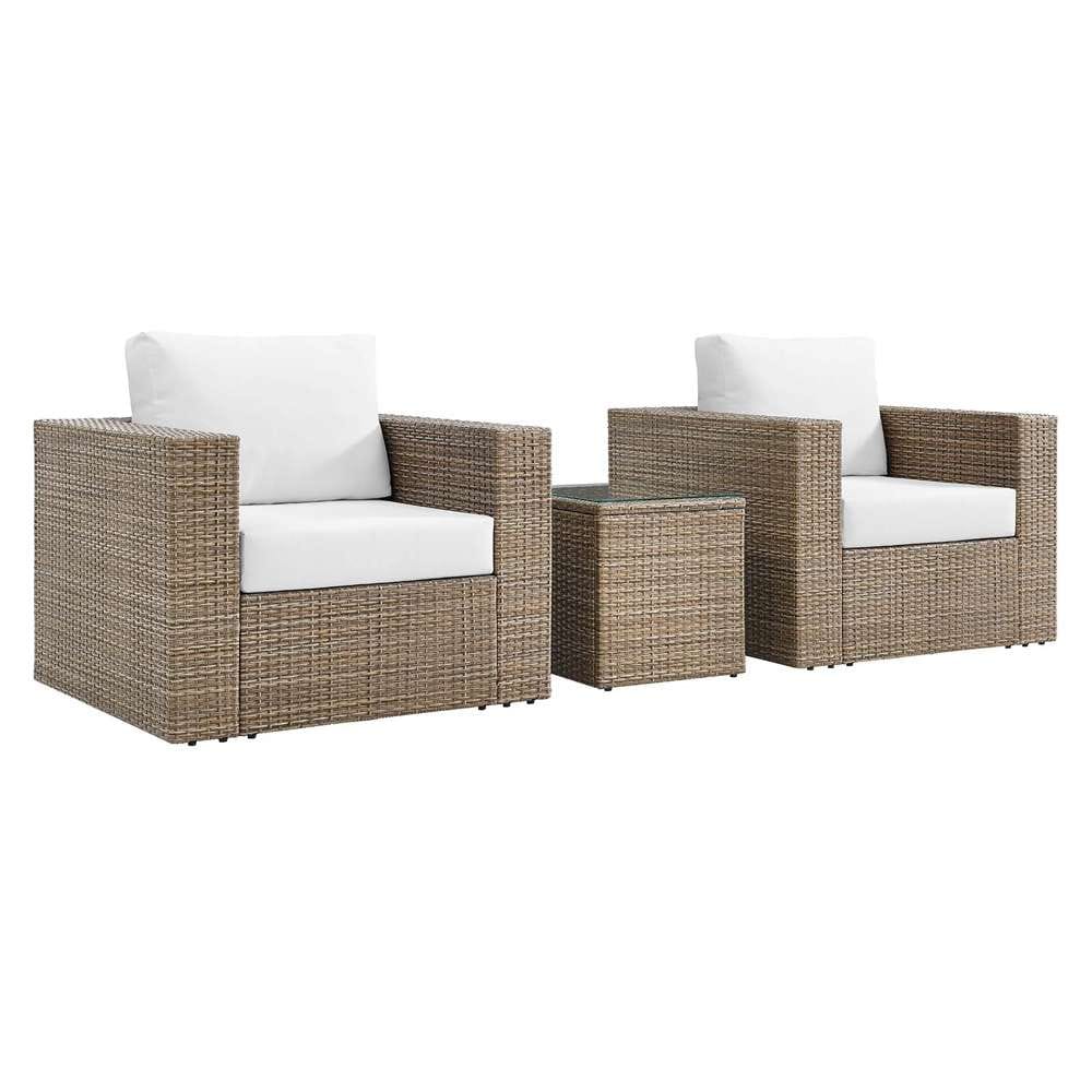 Modway - Convene Outdoor Patio Outdoor Patio 3-Piece Furniture Set - EEI-6327-CAP-WHI veiw 2