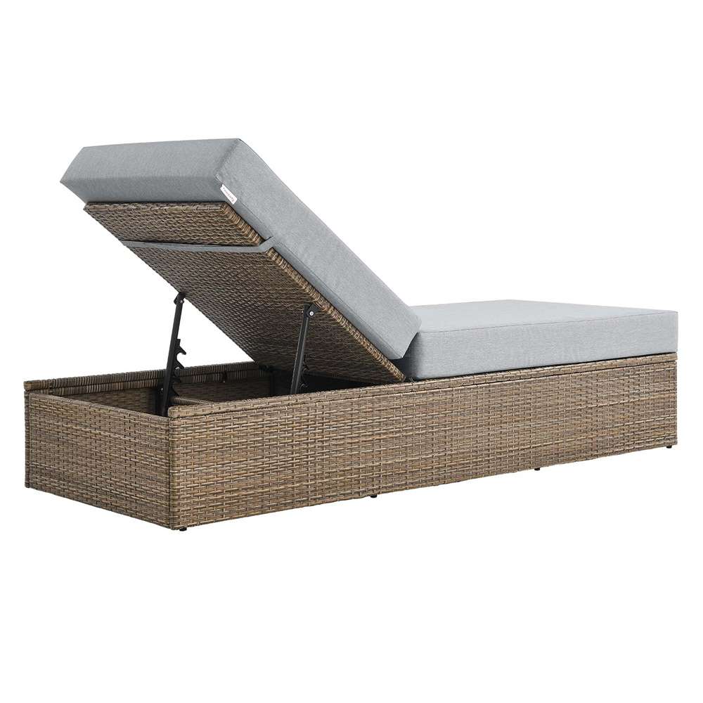 Modway - Convene Outdoor Patio Outdoor Patio Chaise Lounge Chair - EEI-6247-CAP-GRY veiw 5