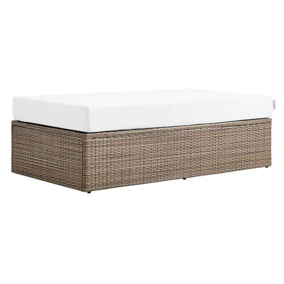 Modway - Convene Outdoor Patio Outdoor Patio Rectangle Ottoman - EEI-6248-CAP-WHI veiw 1