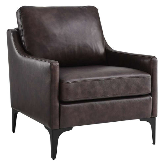 Modway - Corland Leather Armchair - EEI-6022-BRN veiw 2