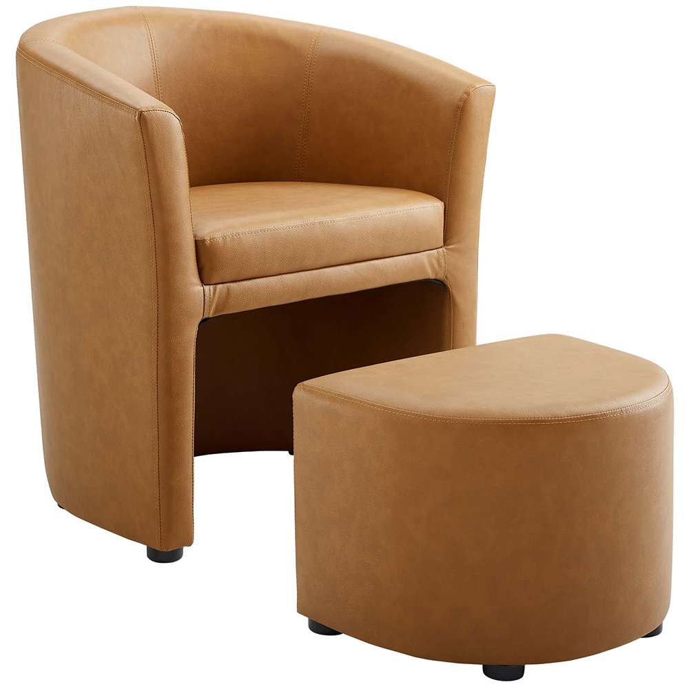 Modway - Divulge Armchair and Ottoman - EEI-1407-TAN veiw 1