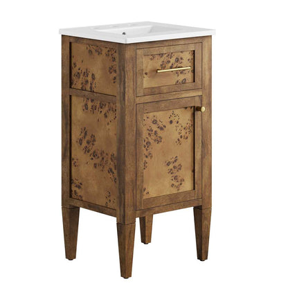 Modway - Elysian 18in Wood Bathroom Vanity - EEI-6436-WHI-BRN veiw 2