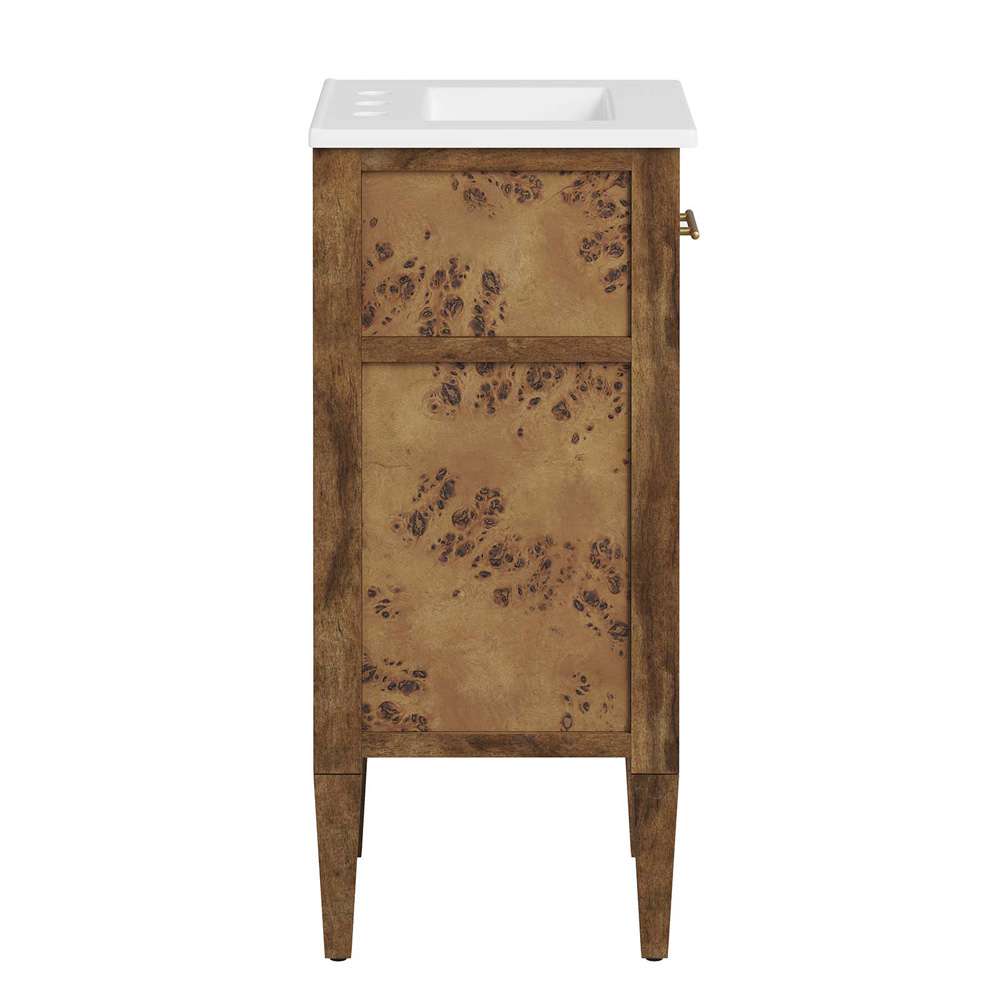 Modway - Elysian 18in Wood Bathroom Vanity - EEI-6436-WHI-BRN veiw 3