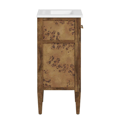 Modway - Elysian 18in Wood Bathroom Vanity - EEI-6436-WHI-BRN veiw 3